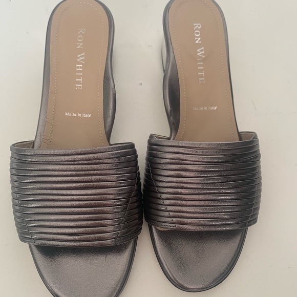 Ron White New Evena Gunmetal sandals with mirror like heels 😍 - Picture 2 of 7